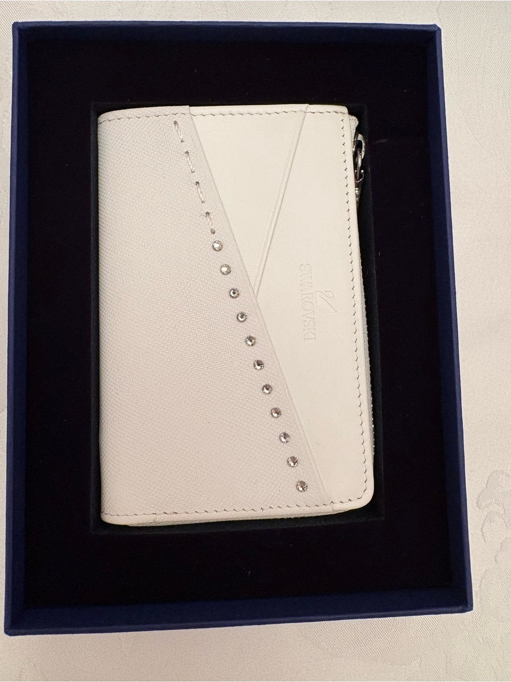 Swarovski White Crystal Zip Card Holder / Key Pouch – New in Box